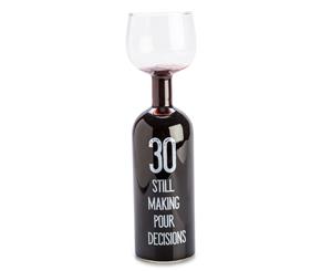 30th Birthday Wine Bottle Glass
