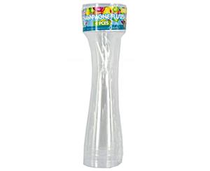4pce 180ml Clear Plastic Champagne Flutes Great for Parties and Events