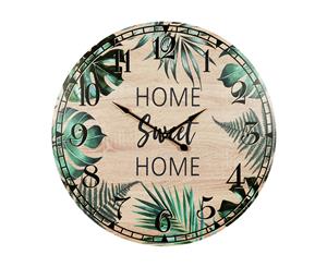 58cm Home Sweet Home Green Fern and Natural Wood Look Design - Natural and Green