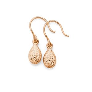 9ct Rose Gold Pear Drop Earrings