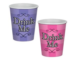 Alice in Wonderland Cups Drink Me Paper - Pack of 8
