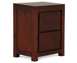 Amsterdam Bedside Table with 2 Drawers in Mahogany