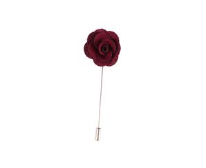 AusCufflinks Maroon Flower Lapel Pin