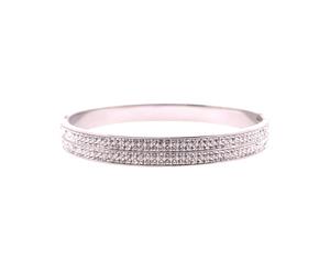 Bevilles Stainless Steel 6mm Pave Crystal Bangle