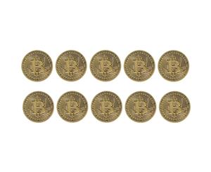 Bitcoin Bronze Plated Commemorative Collector's Coin Lot of 10