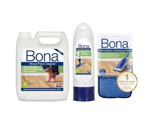 Bona Wood Floor Cleaner 2.5L Bottle/850ml Refill Cartridge/Cleaning Pad for Mop
