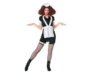 Bristol Novelty Womens/Ladies Short Dress With Apron And Headpiece Costume (Black/White) - BN1415