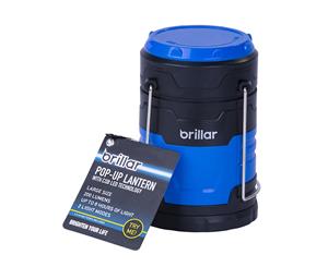 COB LED Large Popup Lantern BLUE Compact Design Durability Easy Carry Storage 4 AAA Batteries Included