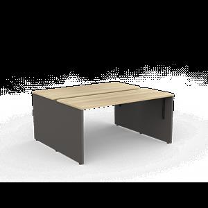 CeVello 1500 x 600mm Oak And Charcoal Two User Double Sided Desk