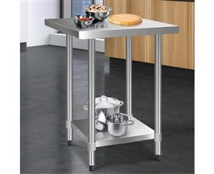 Cefito 760x760mm Stainless Steel Kitchen Benches Work Bench Food Prep Table 430 Food Grade Stainless Steel