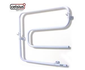 Celsius Electric Heated Towel Rail Rack White 4 Rung Wall Mount