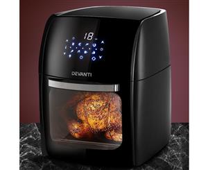 Devanti Air Fryer 9L Digital Oven Dehydrator Oil Free Healthy Cooker Convection Kitchen Fryers Accessories 1800W