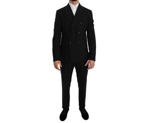 Dolce & Gabbana Black Stretch Crystal Bee Slim Fit Suit