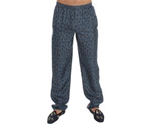 Dolce & Gabbana Blue Silk Pajama Lounge Pants Trousers Sleepwear