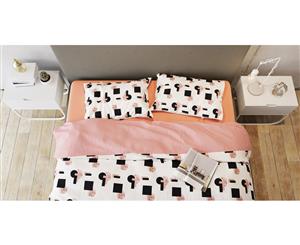 Double Vision Duvet Cover Set in Double Vision Mellow Rose In Single