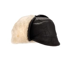 Eastern Counties Leather Mens Harrison Aviator Sheepskin Hat (Dark Brown Forest) - EL186