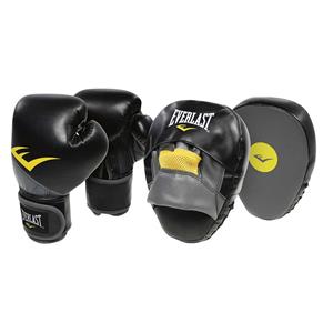 Everlast Boxing Glove and Mitt Combo Black 12oz