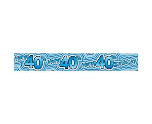 Expression Factory 40Th Birthday Holographic Banner (Blue) - SG12747
