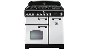 Falcon Classic Deluxe 900mm Dual Fuel Freestanding Cooker - White Chrome