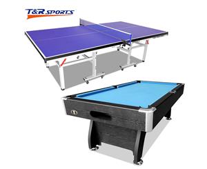 Game Room Package 16MM Table Tennis + 7FT MDF Pool Table AU