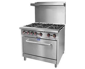 GasMax 6 Burner Oven Range With Flame Failure - Silver