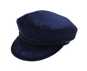 Greek Fisherman Cap Hat Wool Blend Made In Greece - Navy Blue