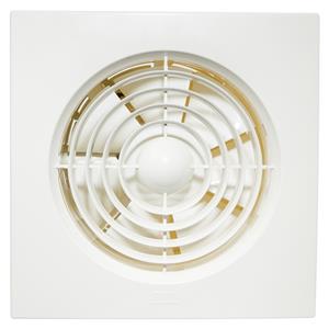 HPM 150mm White Wall Slimline Square Exhaust Fan With Auto Shutters