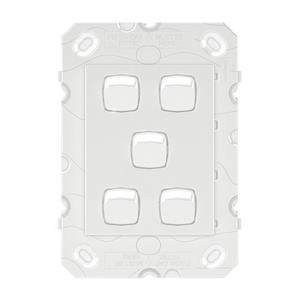 HPM ARTEOR 5 Gang Wall Switch - No Coverplate - White