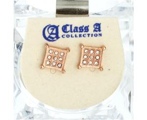 Iced Out Bling Earrings Box - SHAPE 8mm rose gold - Gold