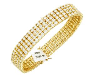 Iced Out Bling High Quality Bracelet - CZ gold / white - Gold