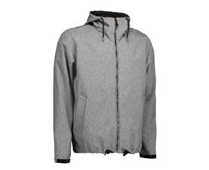 Id Mens Casual Soft Shell Hooded Jacket (Grey Melange) - ID480