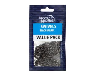 Jarvis Walker Black Barrel Swivels Size 4 45 Pieces Value Pack Fishing