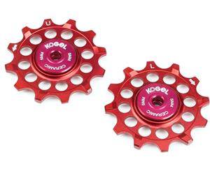 Kogel 12TNW 12-Tooth Narrow/Wide Ceramic Road Pulley Set (Shimano) Red