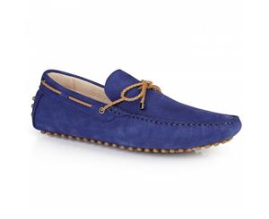 Massa Terrano Leather Boat Designer Loafers Premium Shoes - Navy