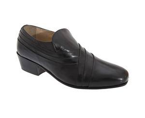 Montecatini Mens Pleated Vamp Softie Leather Shoes (Black) - DF862