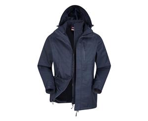 Mountain Warehouse Mens 3 in 1 Waterproof Coat Rain Jacket Softshell Inner - Navy