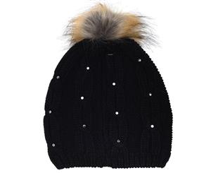 Nevica Womens Whistler Beanie Hat Headwear - Black Warm Knit