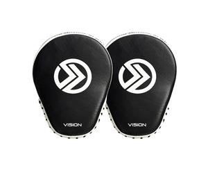 Onward Vision Focus Mitt - Focus Pads For Boxing Kickboxing Muay Tai Mma - Hook And Loop Adjustment For Secure Fit  Black And White - Black - BLACK