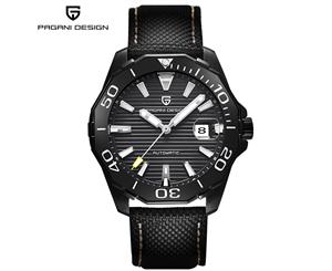 PAGANI Luxury Men's Watch Luminous Pointers Dial Automatic Mechanical Black Nylon Band Watches