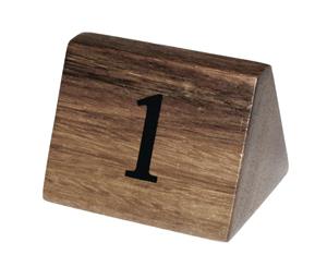 Pack of 10 Olympia Acacia Table Number Signs Numbers 1-10