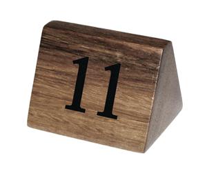 Pack of 10 Olympia Acacia Table Number Signs Numbers 11-20
