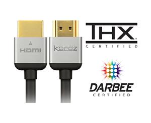 R3HD0240 KORDZ 2.4M Thx Certified HDMI Lead Rack Install Kordz Small Head and Tight Bend Radius Make Them Suitable For Most Jobs 2.4M THX CERTIFIED