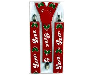 Red Christmas Candy Canes Elastic Braces