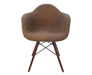Replica Eames DAW Eiffel Chair | Fabric Seat | Walnut Legs - Brown Fabric