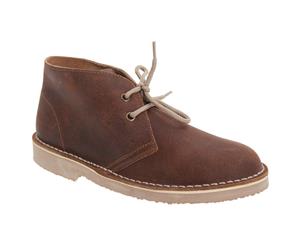 Roamers Childrens Unisex Unlined Distressed Leather Desert Boots (Brown) - DF113