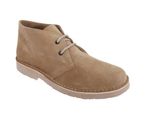 Roamers Mens Real Suede Round Toe Unlined Desert Boots (Camel) - DF231