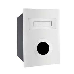 Sandleford White Stainless Steel Ned Kelly Fence Mount Letterbox