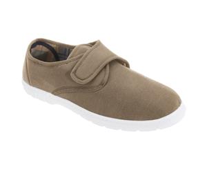 Scimitar Mens Touch Fastening Casual Textile Shoes (Taupe) - DF610