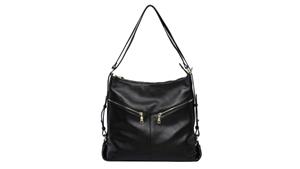 Serenade Kaylee Convertible Leather Bag/Backpack - Black