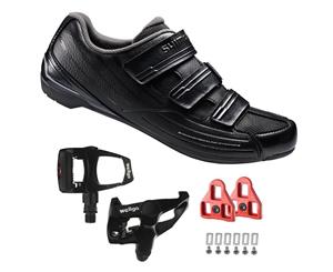Shimano SH-RP2 SPD Touring Road Cycling Black Shoes with Wellgo W40 Pedals